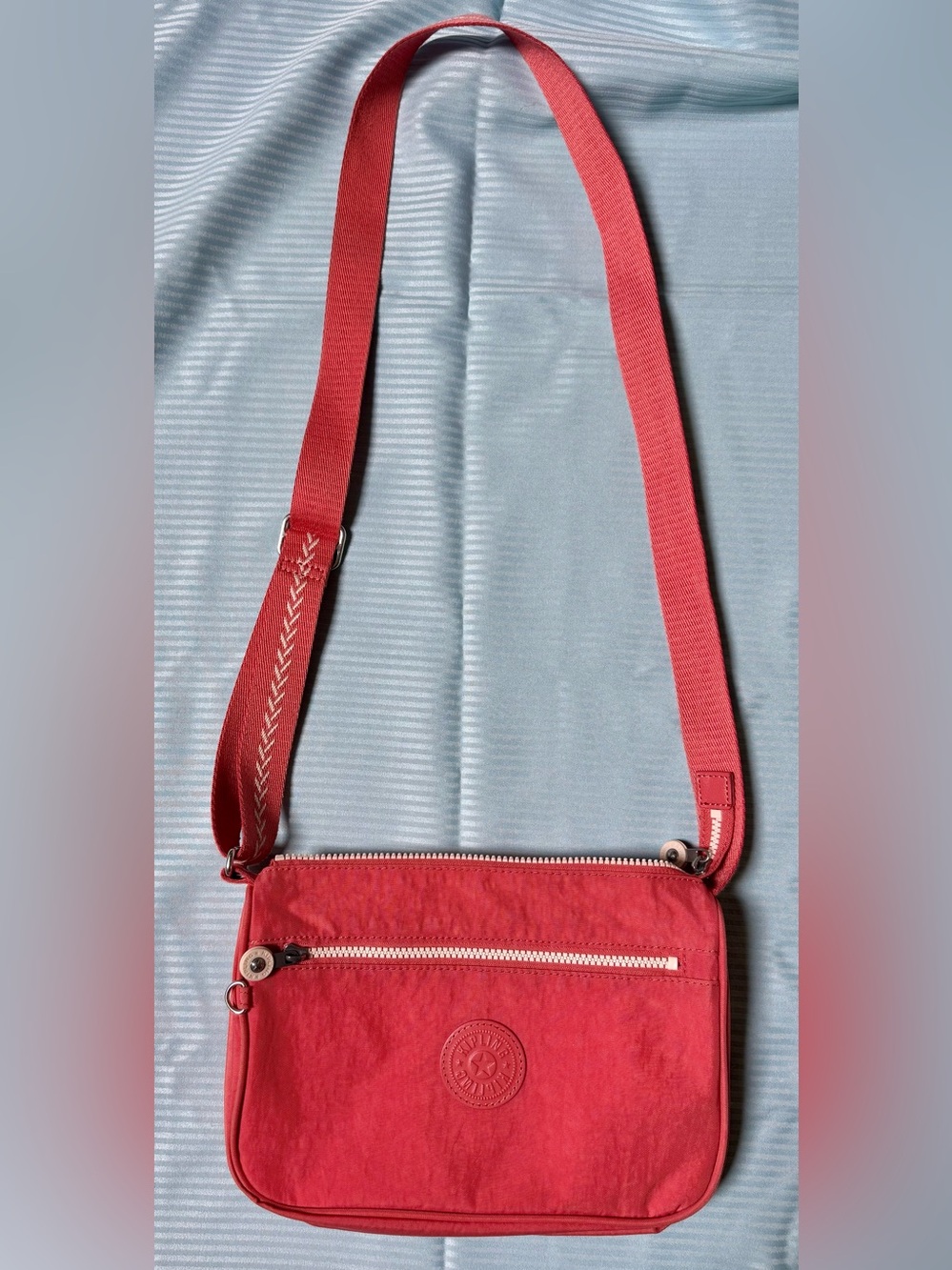 Kipling Coral-Red Front Zip Crossbody Bag - Picture 6 of 6